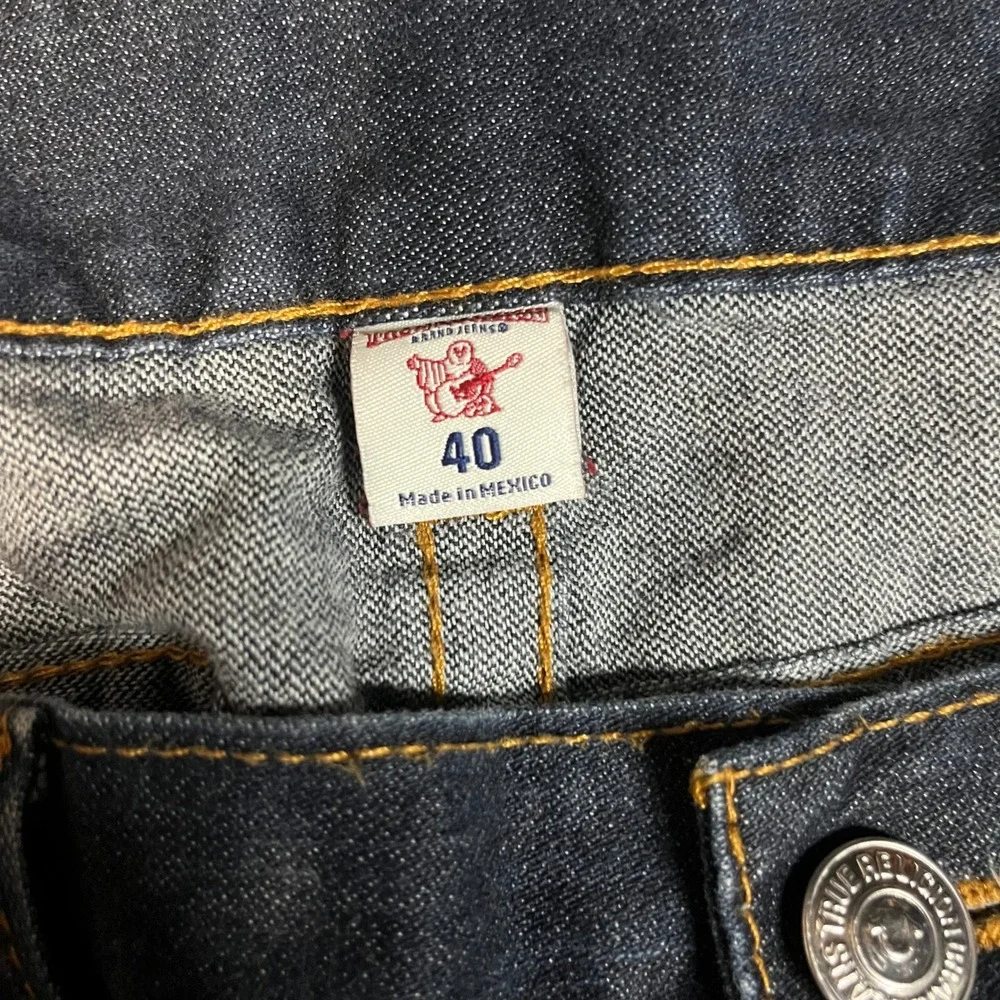 True Religion Ricky Straight Jeans 40x33 Dark Wash Baggy Y2K Chief Keef Mens
